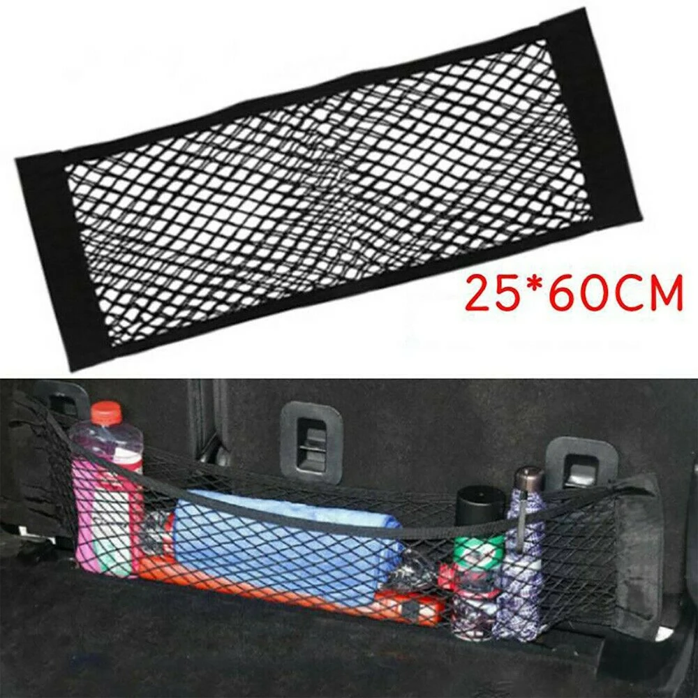 Auto Car Trunk Luggage Storage Cargo Organiser Elastic Mesh Net Fixed Net Pocket 25x60cm Car Trunk Luggage Organiser