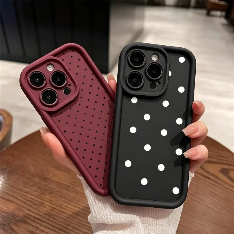 Casing For OPPO Realme C71 C85 Pro C83 C53 C55 C65 C63 C67 Reno 15F 12F 11F 13F 15 13 14 11 A6S Minimalist Polka Dots Phone Case
