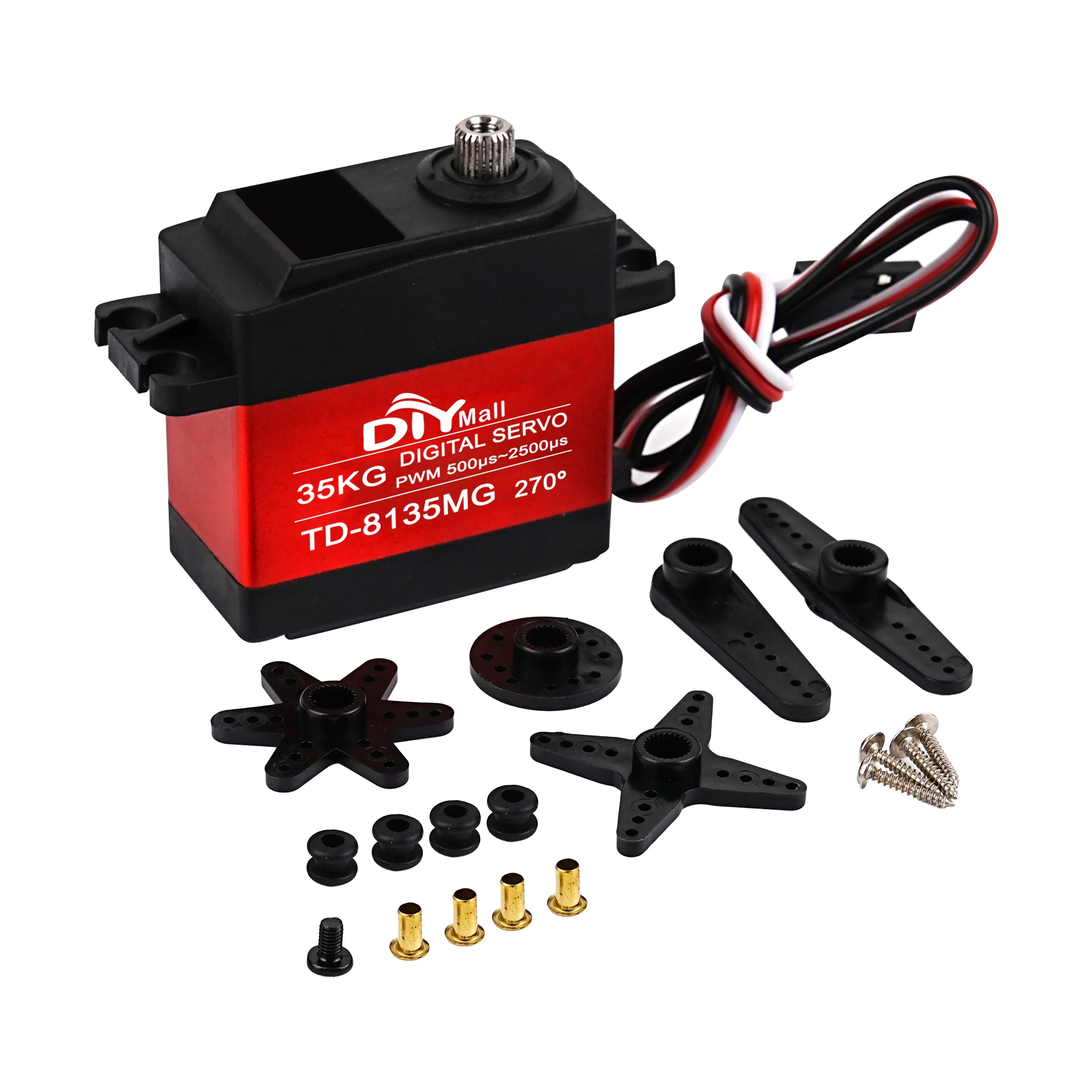 35kg rotação de 360 graus rc servo 180/270 ângulo controlável digital metal engrenagem TD-8135MG motor para diy modelo de carro rc braço robô