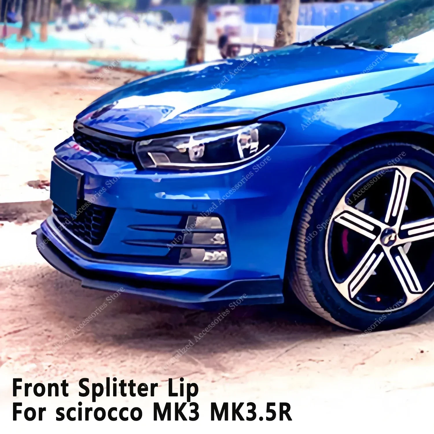 Gloss Black Front Bumper Lip Spoiler Splitter Diffuser For VW  Scirocco III MK3 MK3.5 R 2010-2017 Bodykits Tuning Mods UV Coat