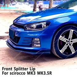 Gloss Black Front Bumper Lip Spoiler Splitter Diffuser For VW  Scirocco III MK3 MK3.5 R 2010-2017 Bodykits Tuning Mods UV Coat