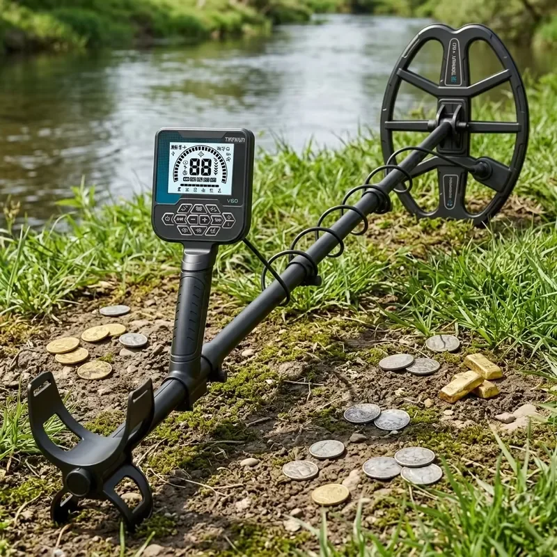 

2026 Professional Long Depth Waterproof Metal Detector V60 Large Depth Exploration Underground Gold Metal Detector De Metales