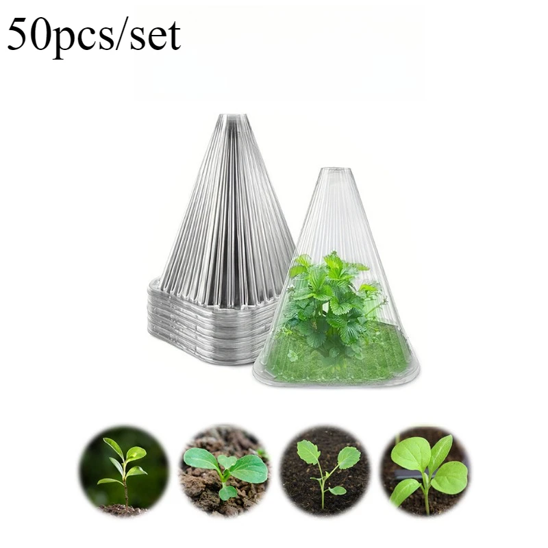 50 stks/set Herbruikbare Plant Zaailing Cover Winddicht Vorstbescherming voor Groente Zaailingen Kas Tuin Plant Protector