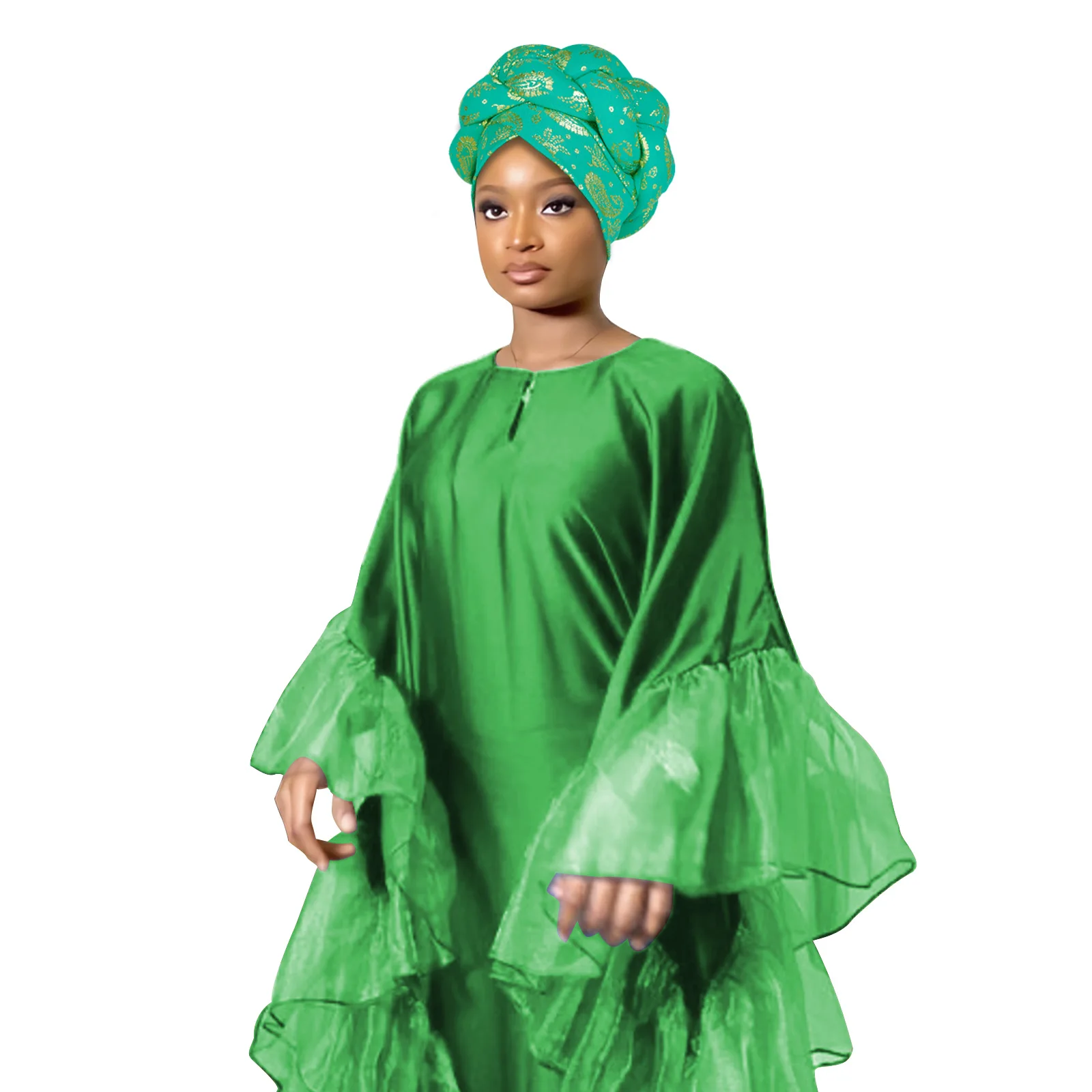 

Gold Stamping Fabric Turban Cap for Women Braids Headwrap Bonnet Headscarf Muslim Hat African Female Headgear Auto Gele Headties