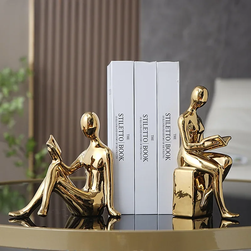 Light Luxury Ornaments High-end Modern Bookcase Character Ornaments Home Living Room TV Wine Cabinet Office Study Decoration