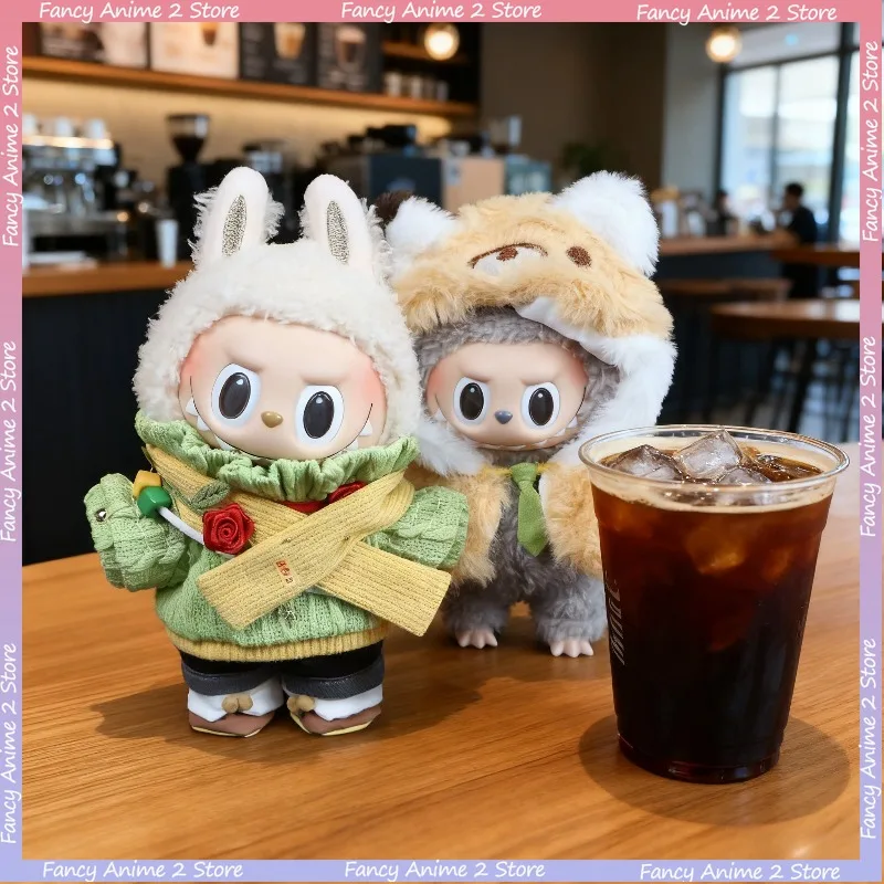 

Милое пальто с лисой маленького принца, одежда для V1 V2 V3 Labubu Kawaii, мини-плюшевые куклы, модная одежда для косплея для любителей кукол