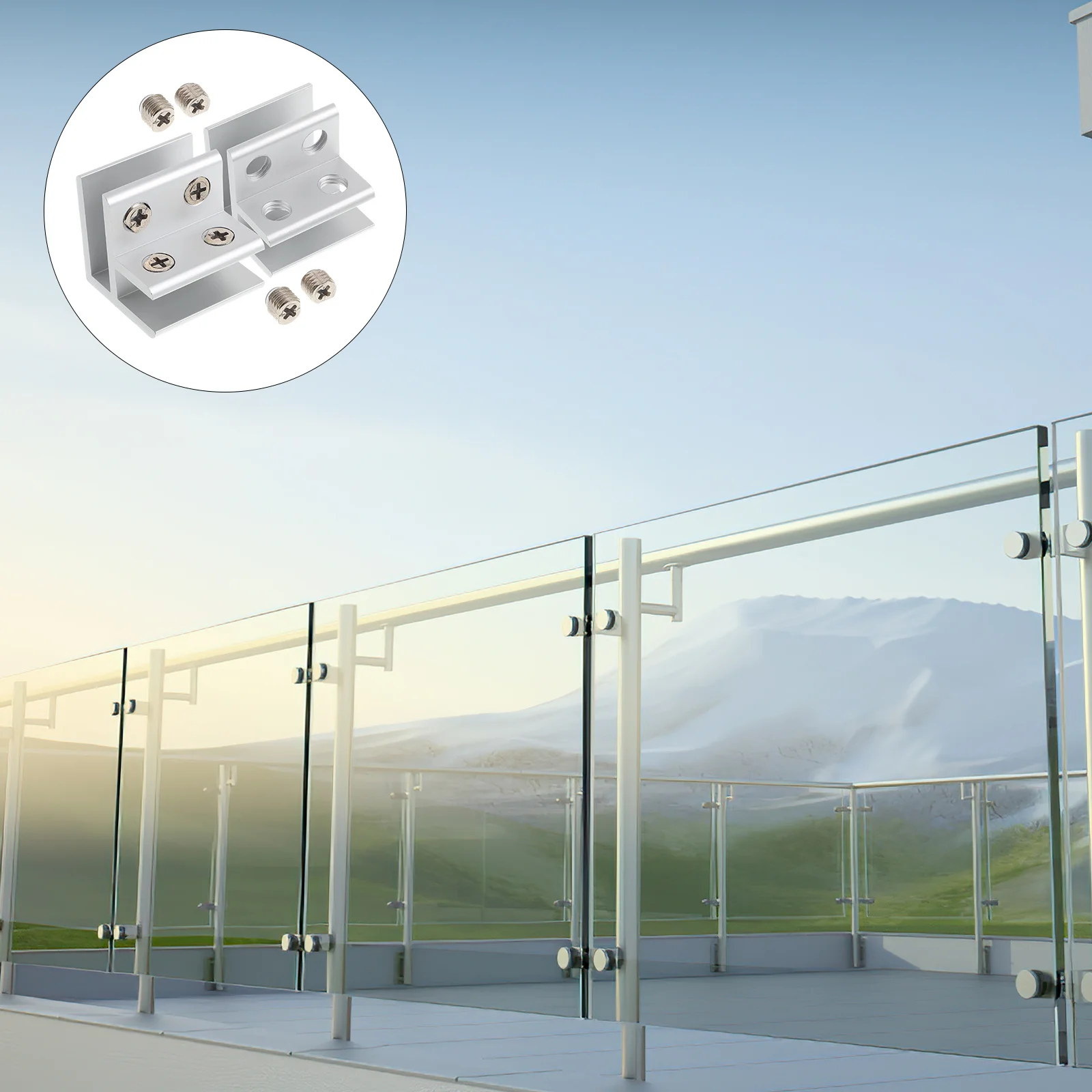 

2pcs Glass Clamp 8-10Mm Aluminum Alloy Railing Bracket For Frameless Glass Balustrade Furniture Display Cabinet Deck Stove