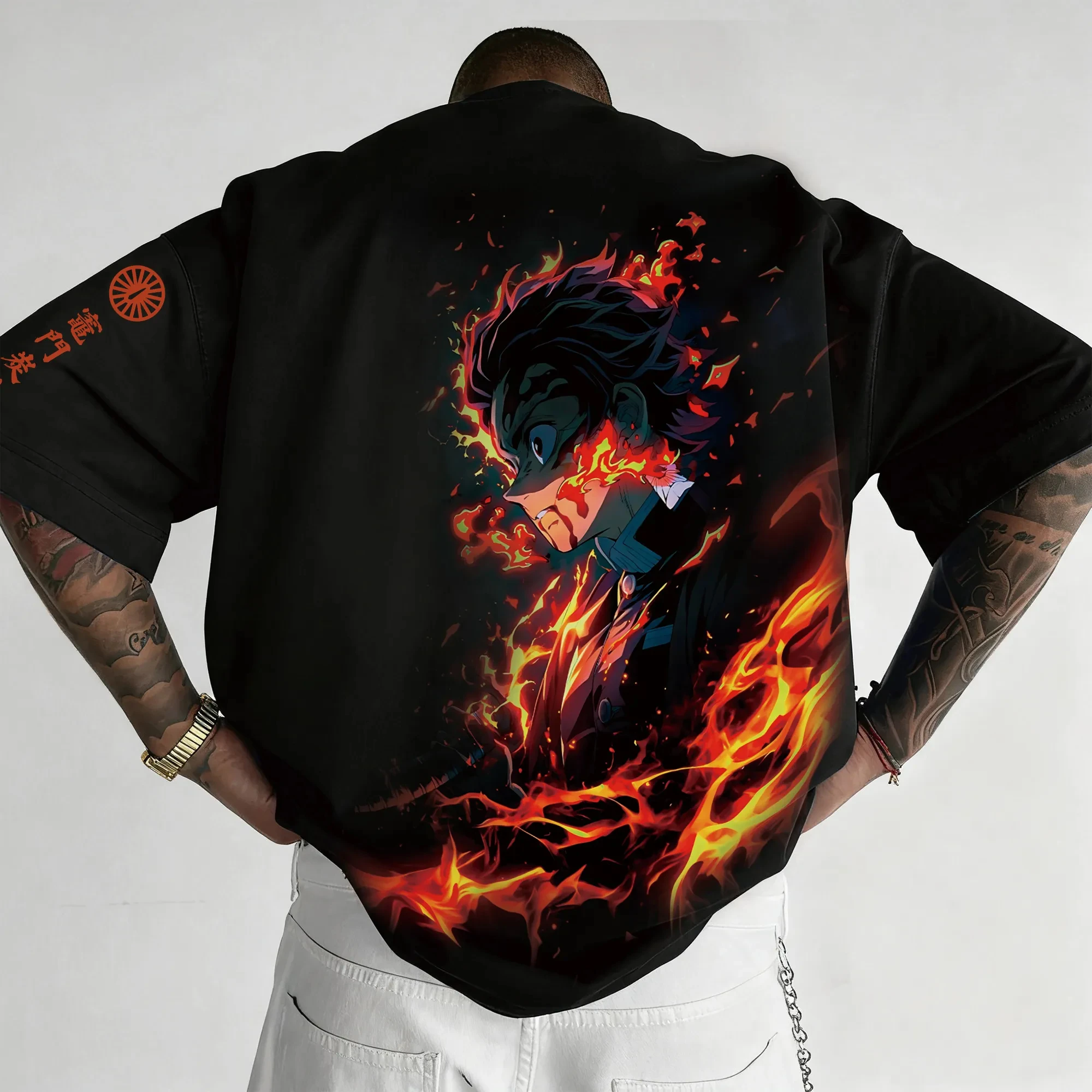 جديد شيطان القاتل طباعة قصيرة الأكمام بانداي الرجال والنساء 2026 الصيف فضفاضة وتنفس ورياضية تي شيرتات على الموضة #1