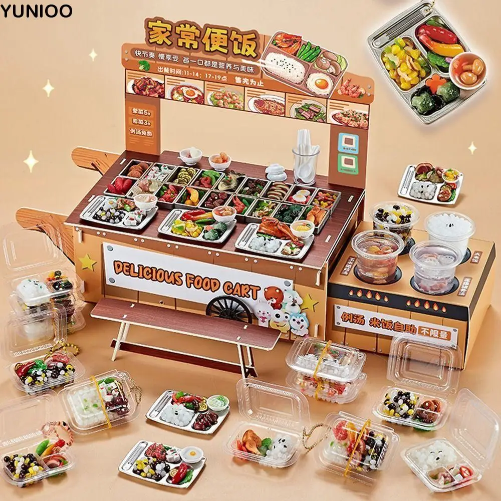 

3D Pretend Play Kitchen Toys DIY Creative Cooking Interactive Toys Realistic Reusable Mini Fast Food Model Toy