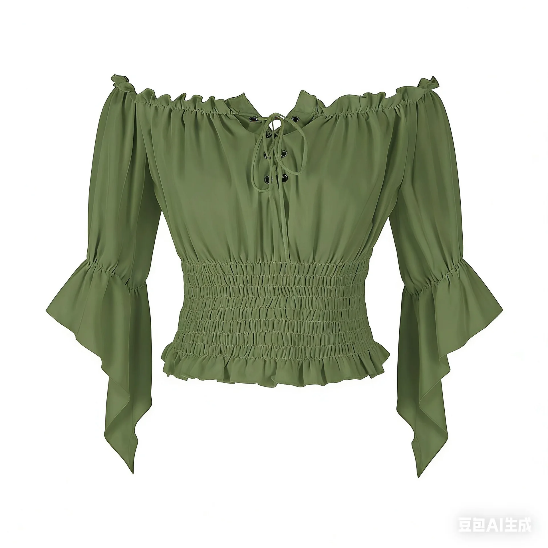 Renaissance Medieval Aristocratic Attire Women Vintage Blouse Retro Steampunk Corset Top Victorian Off Shoulder Shirts Clothes view 6