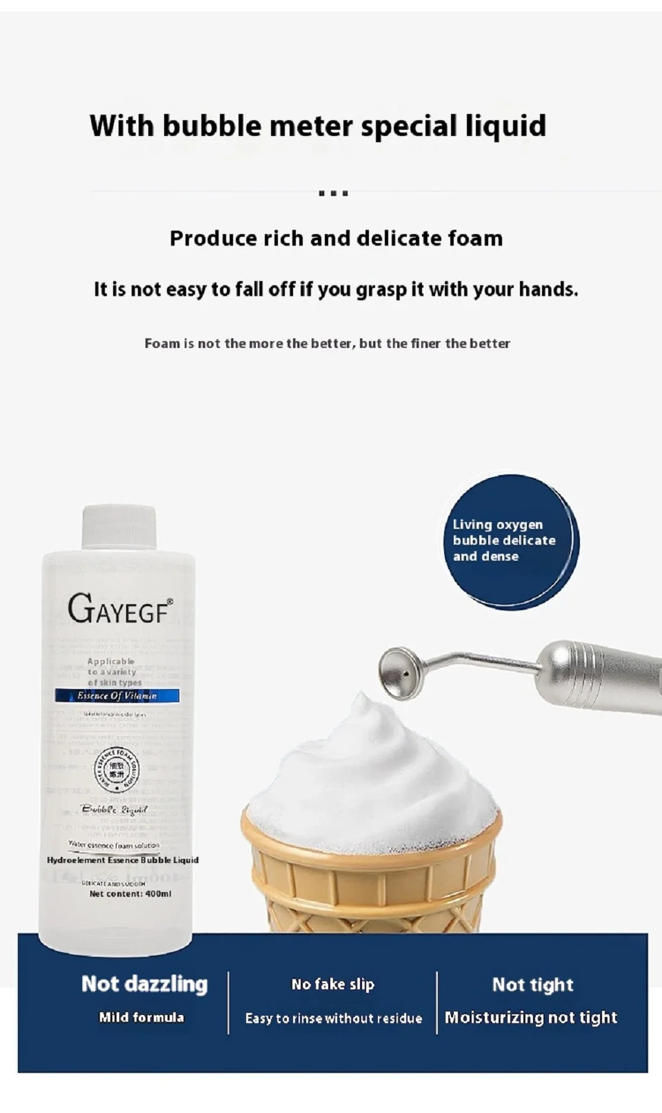 400ml Aktive Blasenmaschine Spezielle Sauerstoff-Kleinblasenlösung Spezielles Serum für Tiefenreinigung & Feuchtigkeitspflege des Gesichts – Detail 3