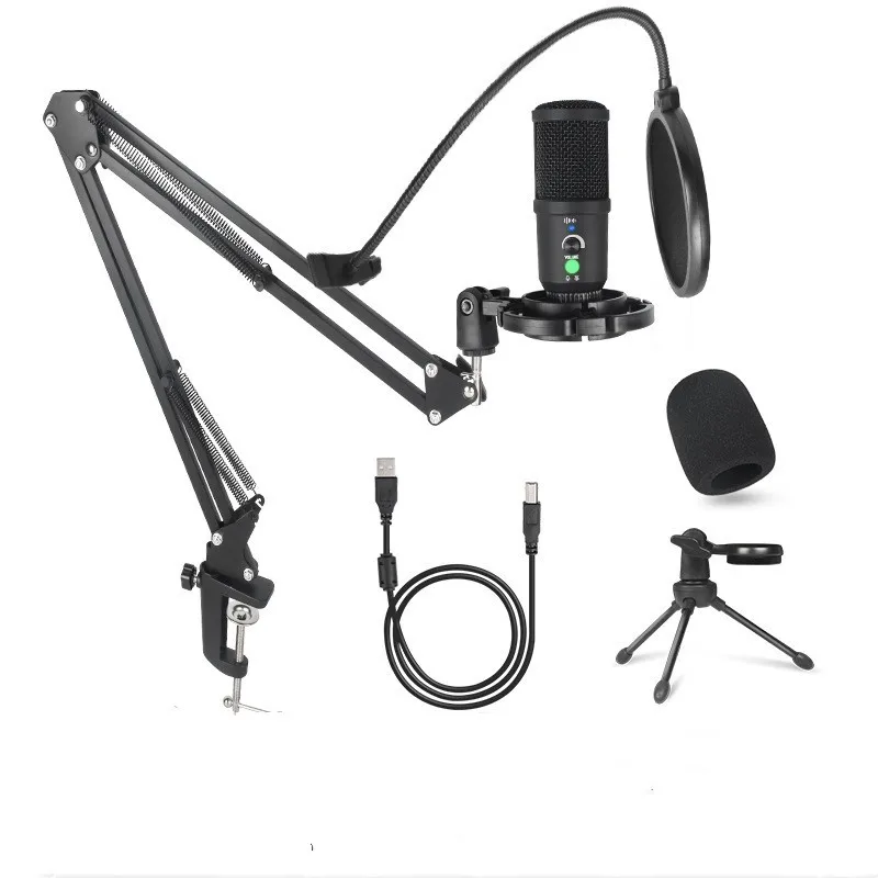 

Professional USB Condenser Microphone Suitable for PC Laptop Singing Game Stream, Recording, Studio, Video Microphone
