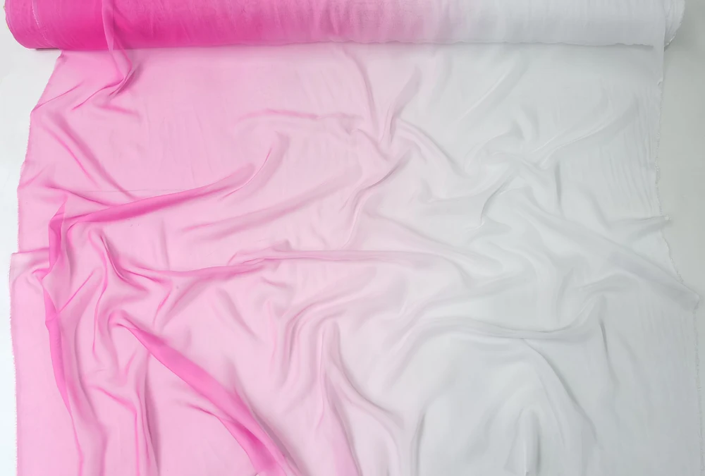 Farbverlauf-Imitat-Seidenstoff 30D Chiffon-Gewebe für Kleider, 2-Farben-Stoff für Tanzkleidung, Hochzeitsstoff Meterware – Detail 18