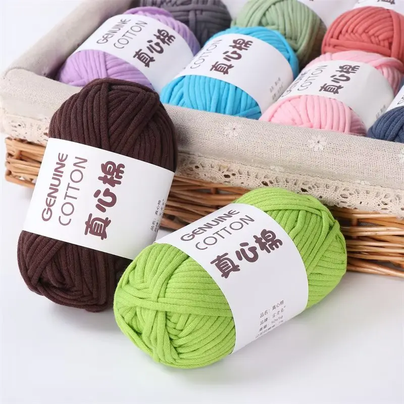 50g/Pc Beginner Crochet Yarn Easy To Use Easy-to-See Stitches Cotton Crochet Yarn For DIY And Crochet Projects