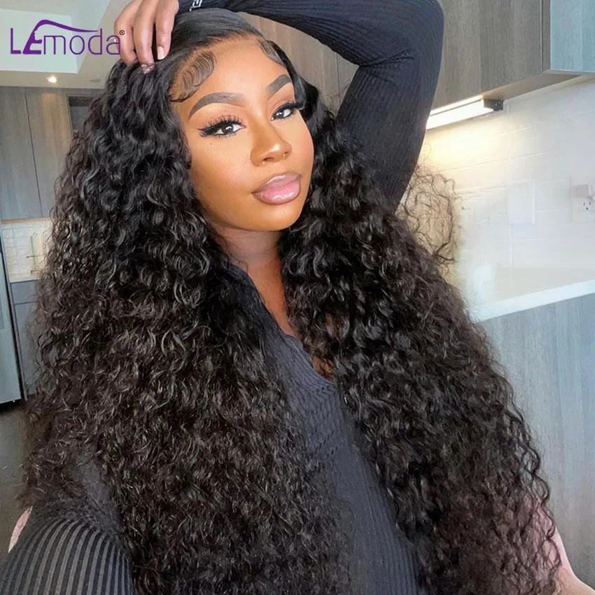 Water Wave 5x5 HD Lace Closure Wig Human Hair Real HD Lace Closure Wigs For Woman Pre Plucked 30 32 inch Brazilian Lemoda 12A