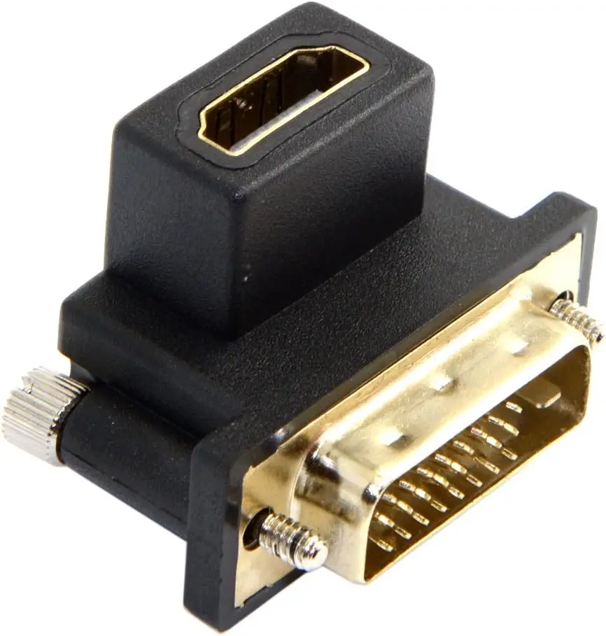 90 Degree Angle DVI Male To HDMI-Compatible Female Adapter, Used For Computer, HDTV. TV Industrial Machine And Graphics Card