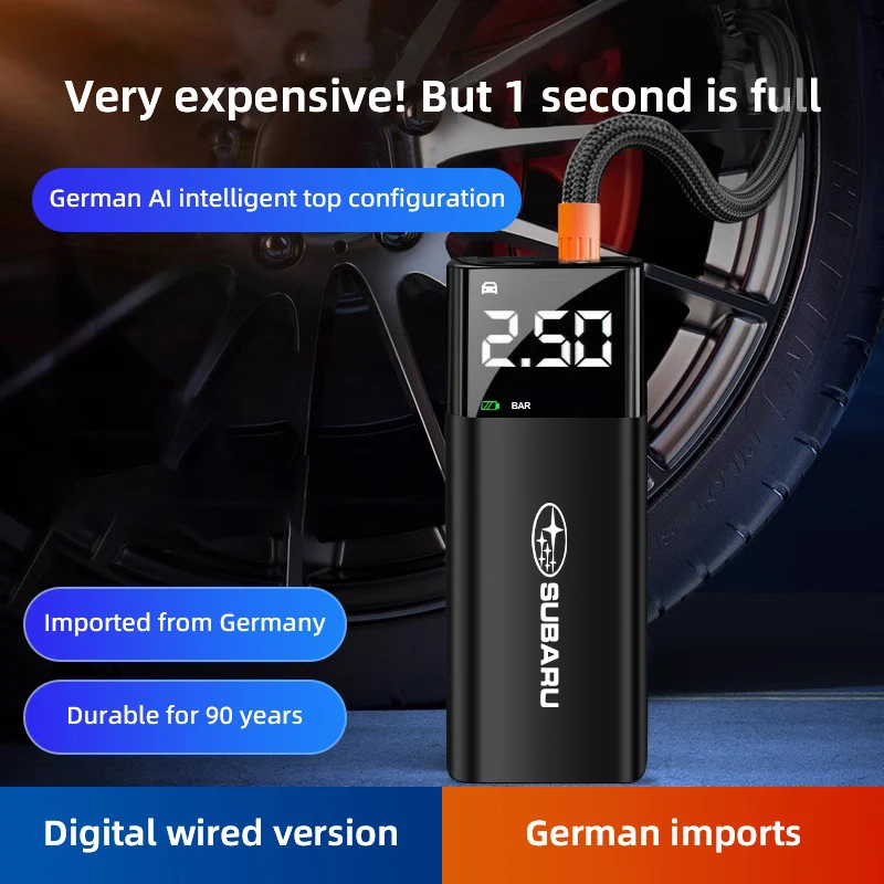 

Car Portable Inflation Pump Auto Mobile Power Bank Tool For Subaru STI Forester Impreza Legacy Outback XV BRZ WRX Tribeca