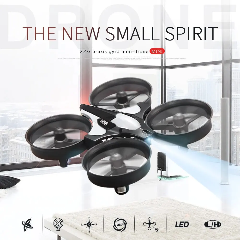 H36 Super Mini 2.4G Pocket RC Four Axis Unmanned Aerial Vehicle, One Click Return Flight, Toy Airplane, 360 ° Flipping