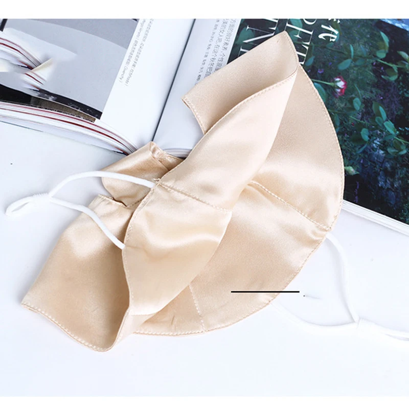 Winsleter-19MM Máscara de protección solar de seda 100% auténtica, protección solar UV para mujer, máscara facial corta transpirable para ciclismo, verano 2025 A57332CC