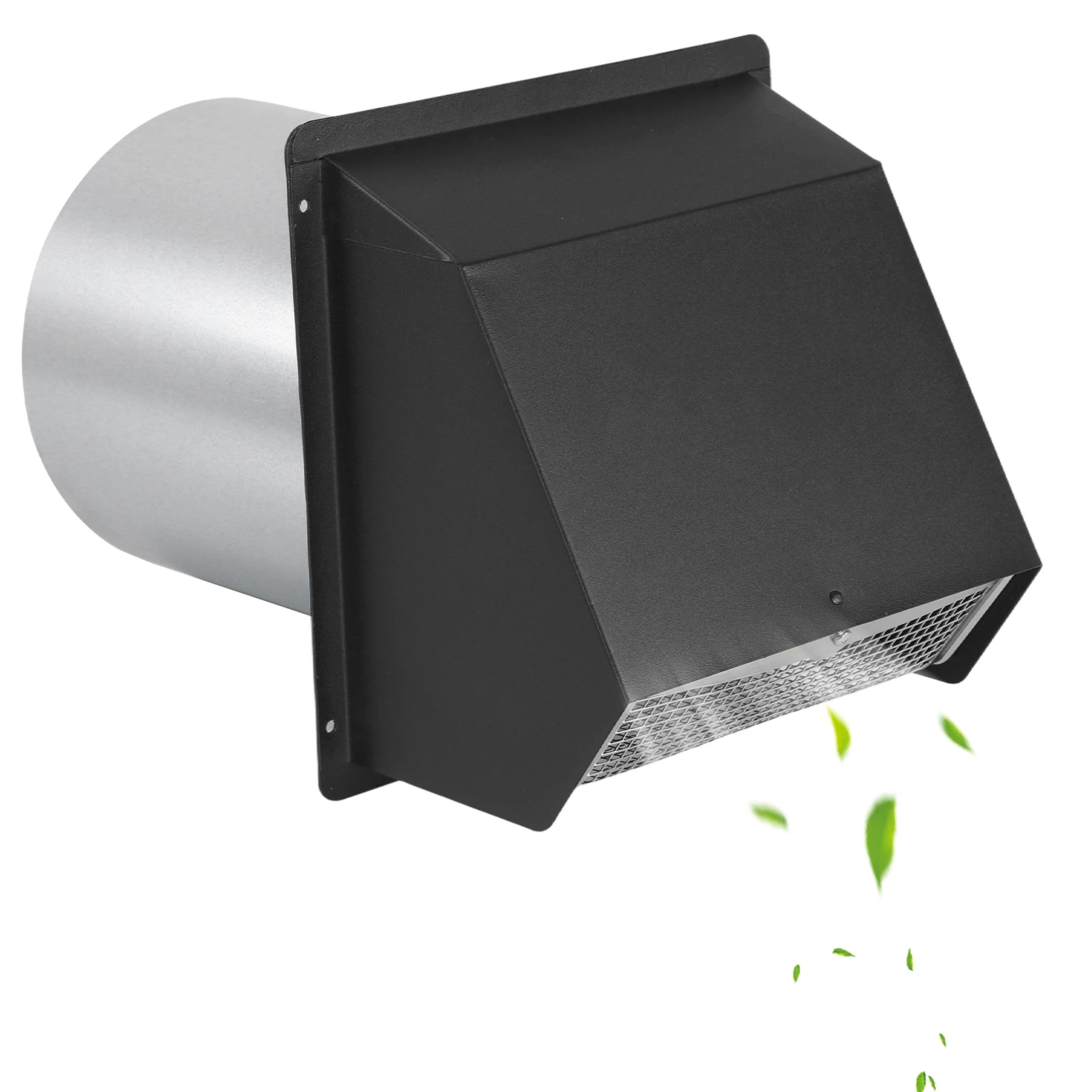 

8 Inch Dryer Vent Cover Outside with Screen and Damper Wall Vent Cover Cap Exterior Air Exhaust for Residential Housing Kitchen HVAC Duct (Black)
