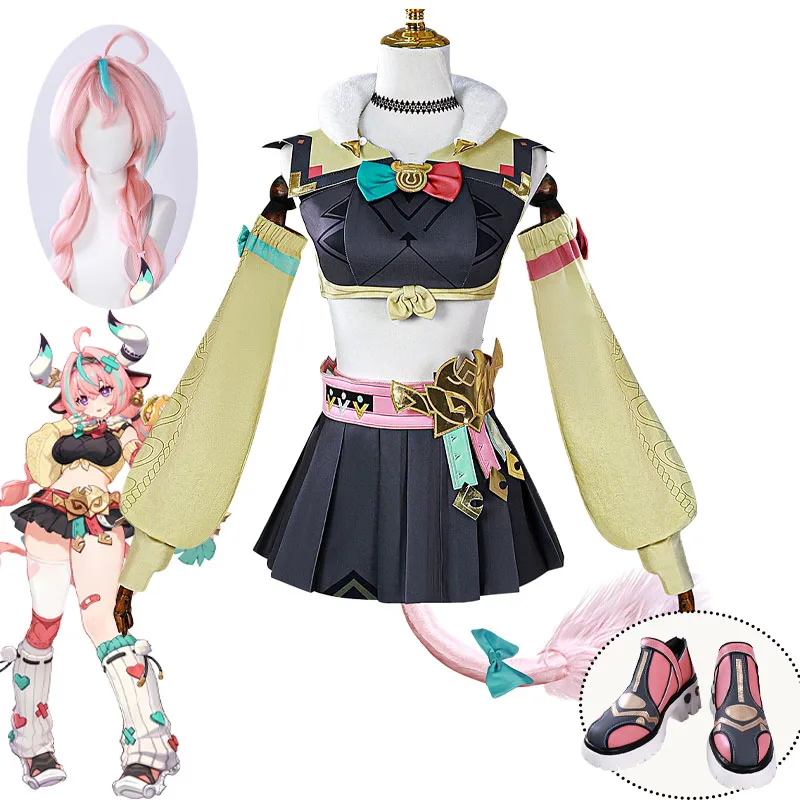 

Game Genshin Impact Varesa Cosplay Costume Varesa Genshin Cosplay Wig Tail Shoes Halloween Carnival Role Play Uniform for Women