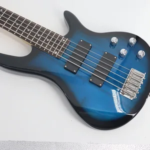 Electric bass, humbucker, passive pickup, blue color, 5 string, 24 frets, hot sale 10 Main Low Electric Sales - №6