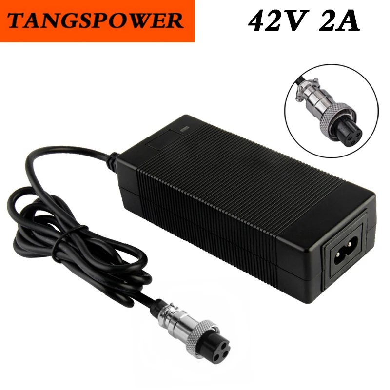 

42V 2A Lithium Battery Charger For 10S 36V Li-ion Battery Pack Charger Fast Charging 3P GX16 Connector