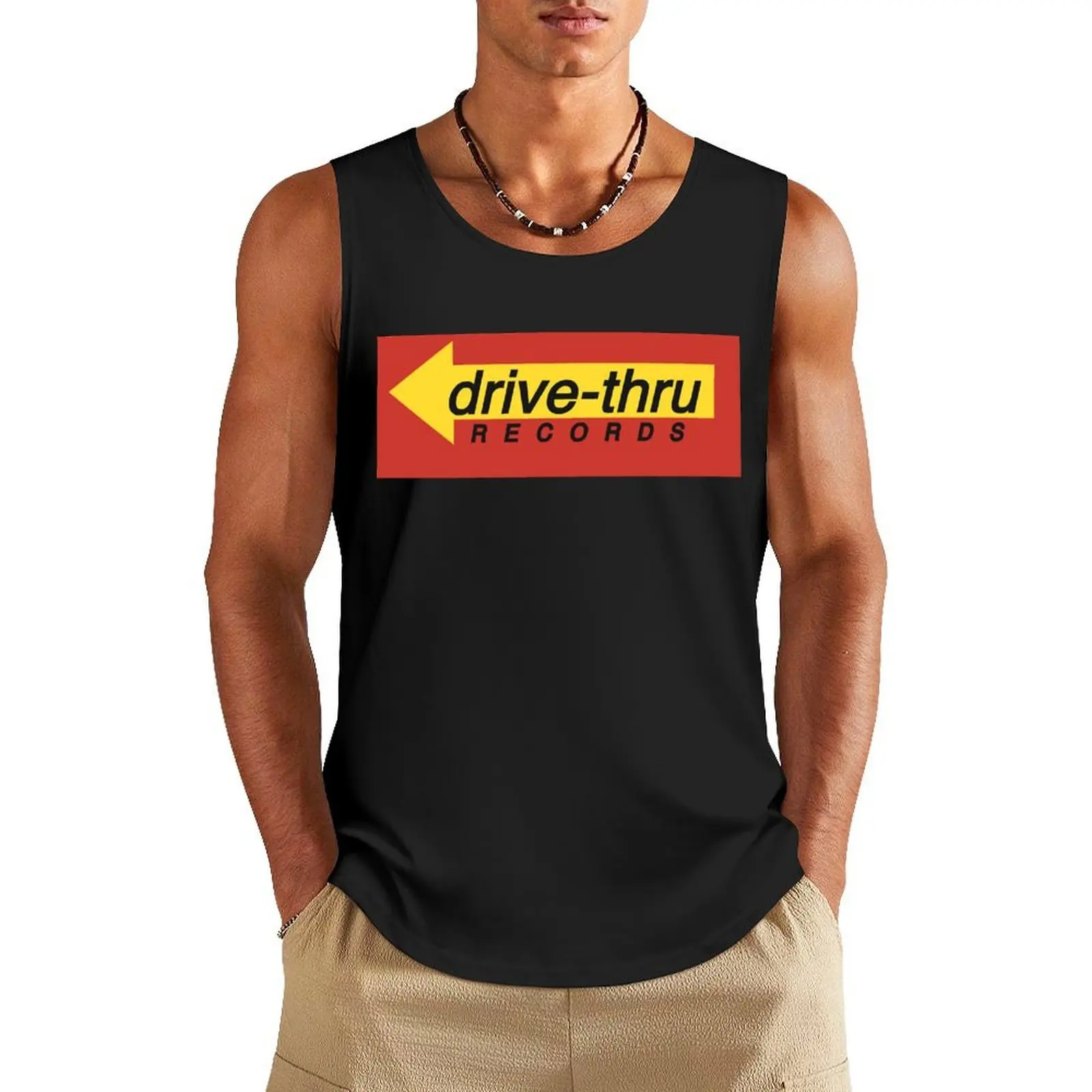 

Drive-Thru Records Logo Classic Essential Tank Top gym clothing men Bodybuilding clothing man Working vest Man sleeveless shirt