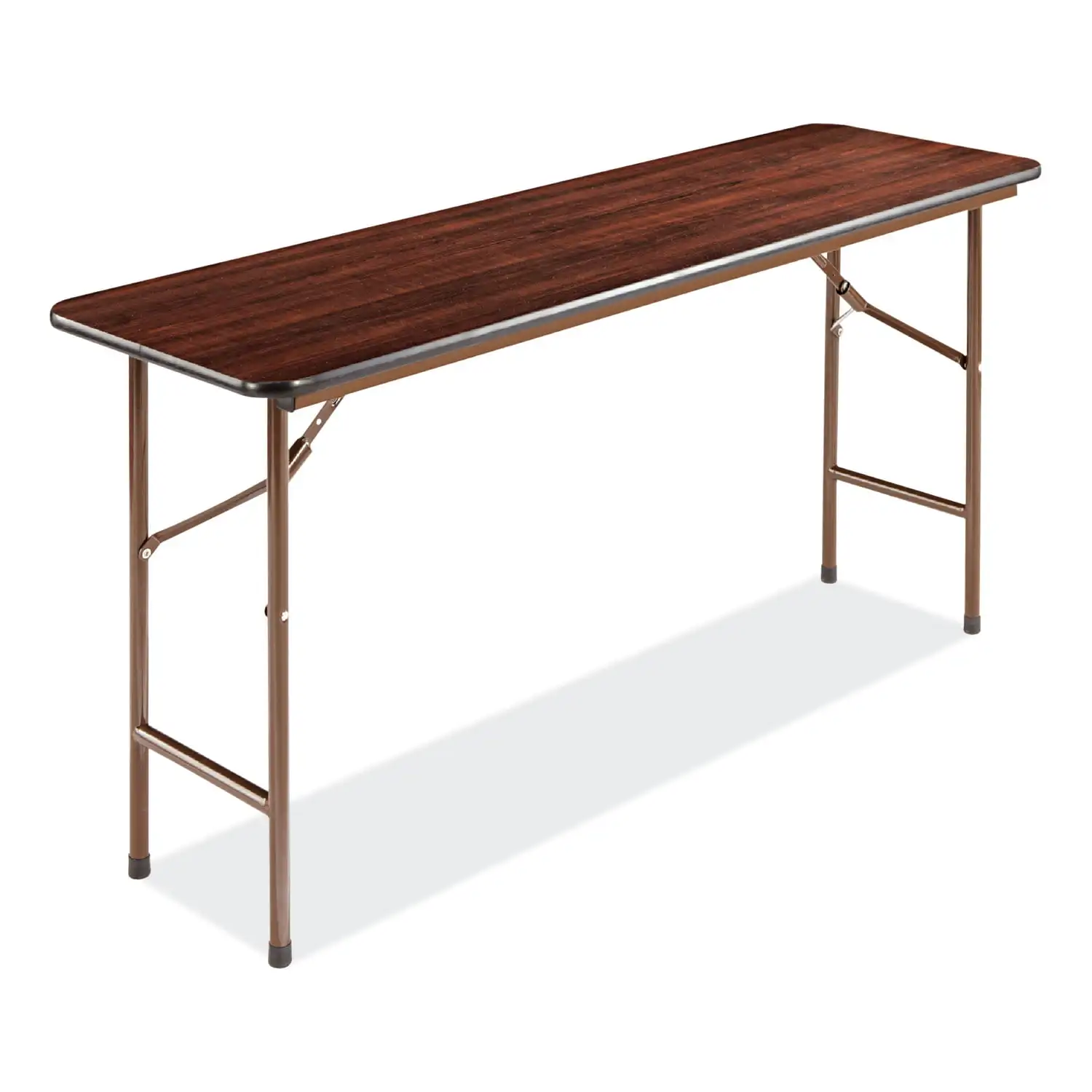 

Wood Folding Table, Rectangular, 59.88w x 17.75d x 29.13h, Mahogany