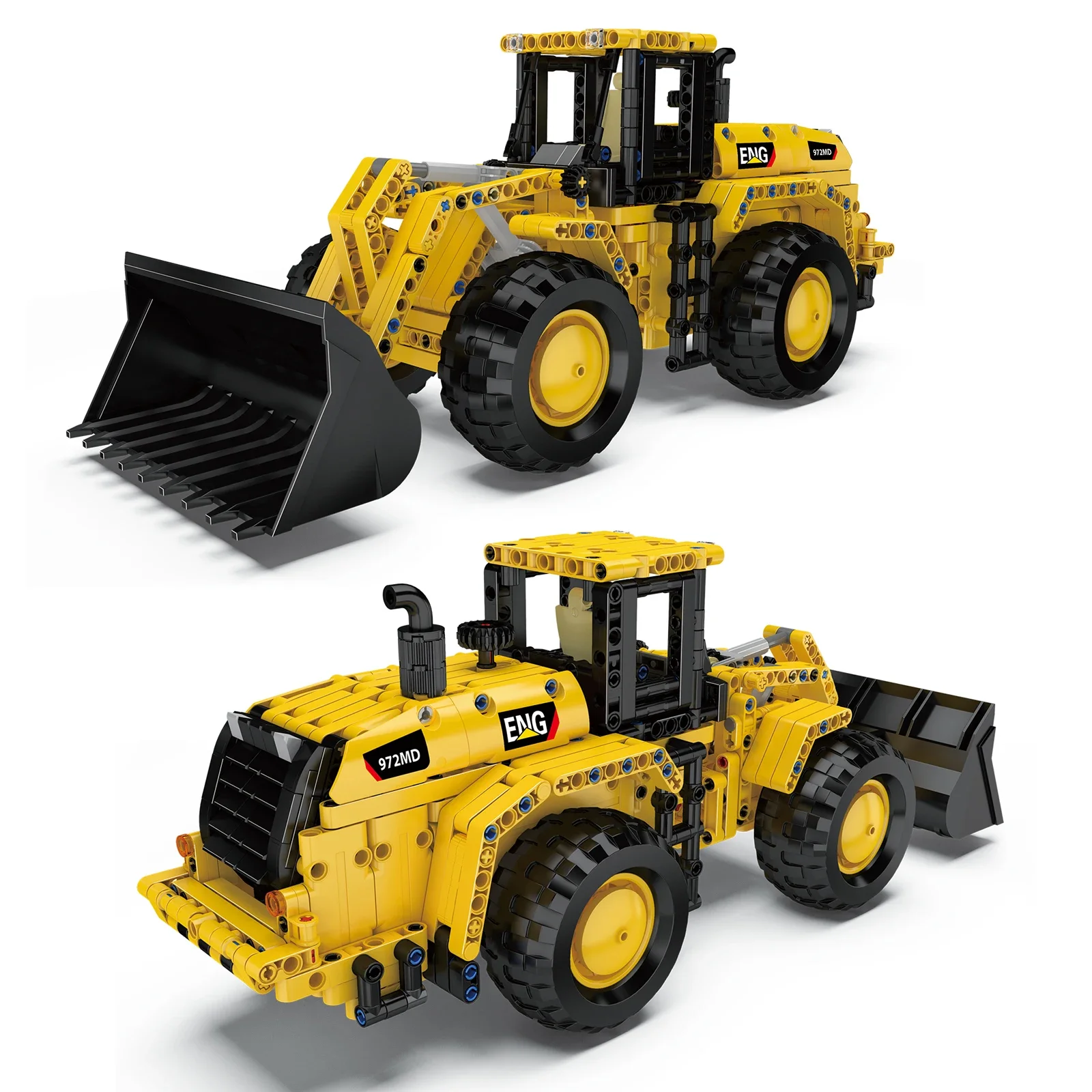 قالب الملك 17084 972 متر رافعة عجل اللبنات لودر أطفال بالريموت كنترول نموذج مع دلو الاطفال الجذعية التعليم اللعب هدايا عيد الميلاد #5