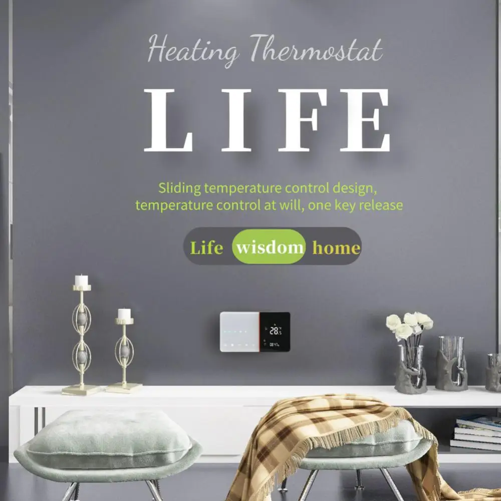 Termostato de calefacción de agua Wifi App Control 5a 16a soporte hogar Amazon Echo Tuya interruptor de calefacción de caldera inteligente