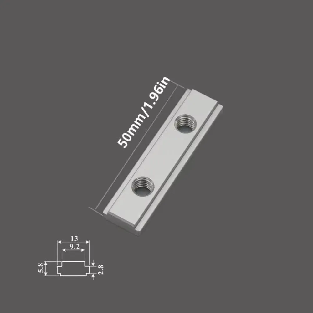 Aluminum Alloy Miter Track Jig M6 Double Groove 19 T-Slot T-Slot Guide Rail Fixture Slot Slider Rail Woodworking Tool
