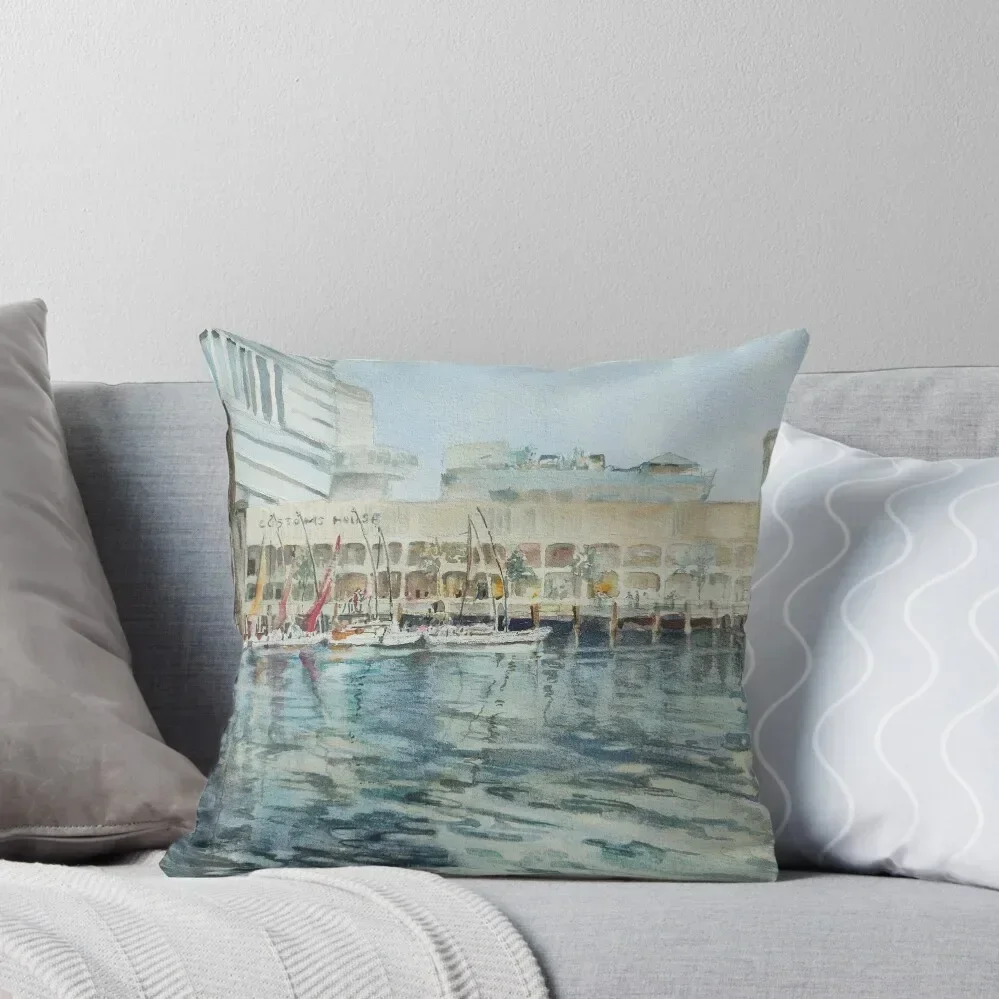 

Customs House Singapore, watercolor Throw Pillow Plaid Sofa Christmas Cushion For Home Cushions Cover pillow