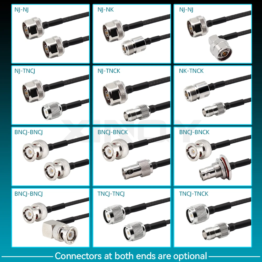 XINQY 6G RG316-B Flexible RF Cable SMA/N/TNC Male/Female Coaxial Cable Low-Loss RF Feeder Line