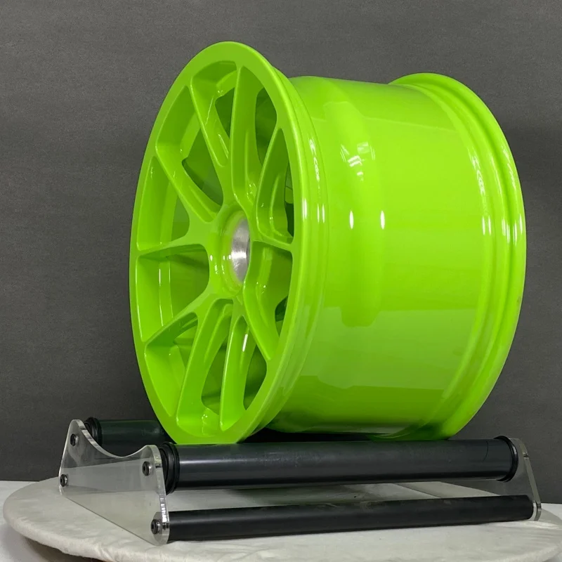 Customized Lightweight Aluminum Alloy 6061-T6  Rims 18 19 20 21 22 Inch ap ple Green Coating Aluminum Monoblock Forged Wheels