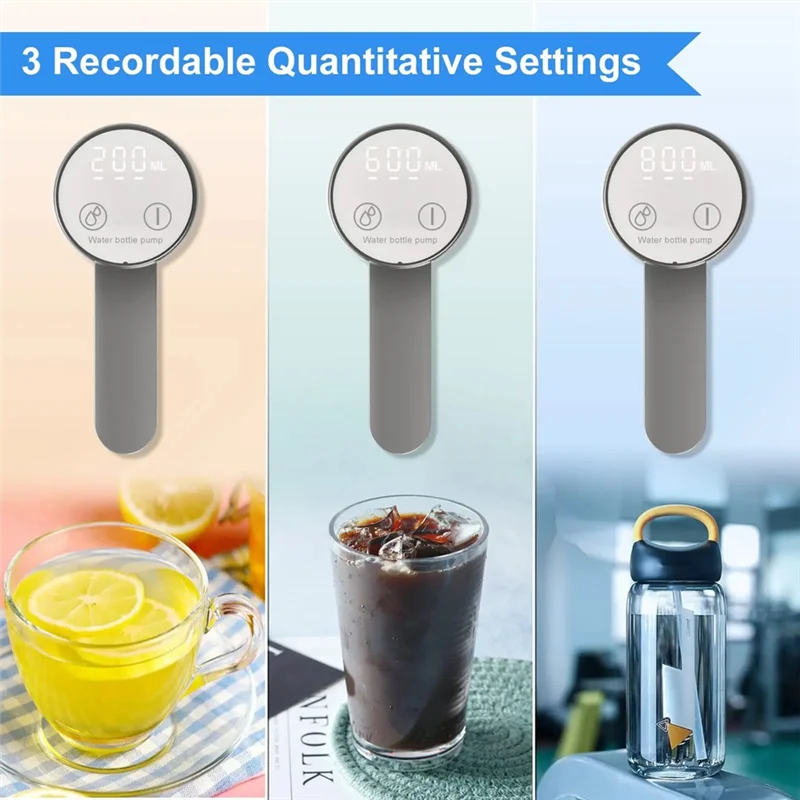 

-HOPE Water Pump For5 Gallon Jug Foldable Electric 1200Mah Rechargeable Automatic Stop Touch Button 3 Quantitative Settings