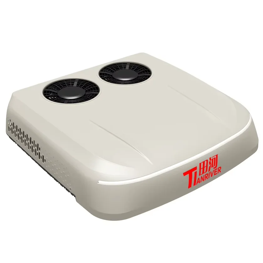 

2025 The New Dual-fan Parking Air Conditioner 2200W, 12V And 24V For Truck Excavator Crane Harvester With LED Light Strip