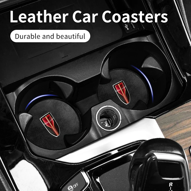 2PCS Car Coaster Sheepskin Waterproof Cup Holder Mats For Hongqi H9 HS5 H5 H7 E-HS9 E115 HS7 LS7 2021 2022 2023 Accessories