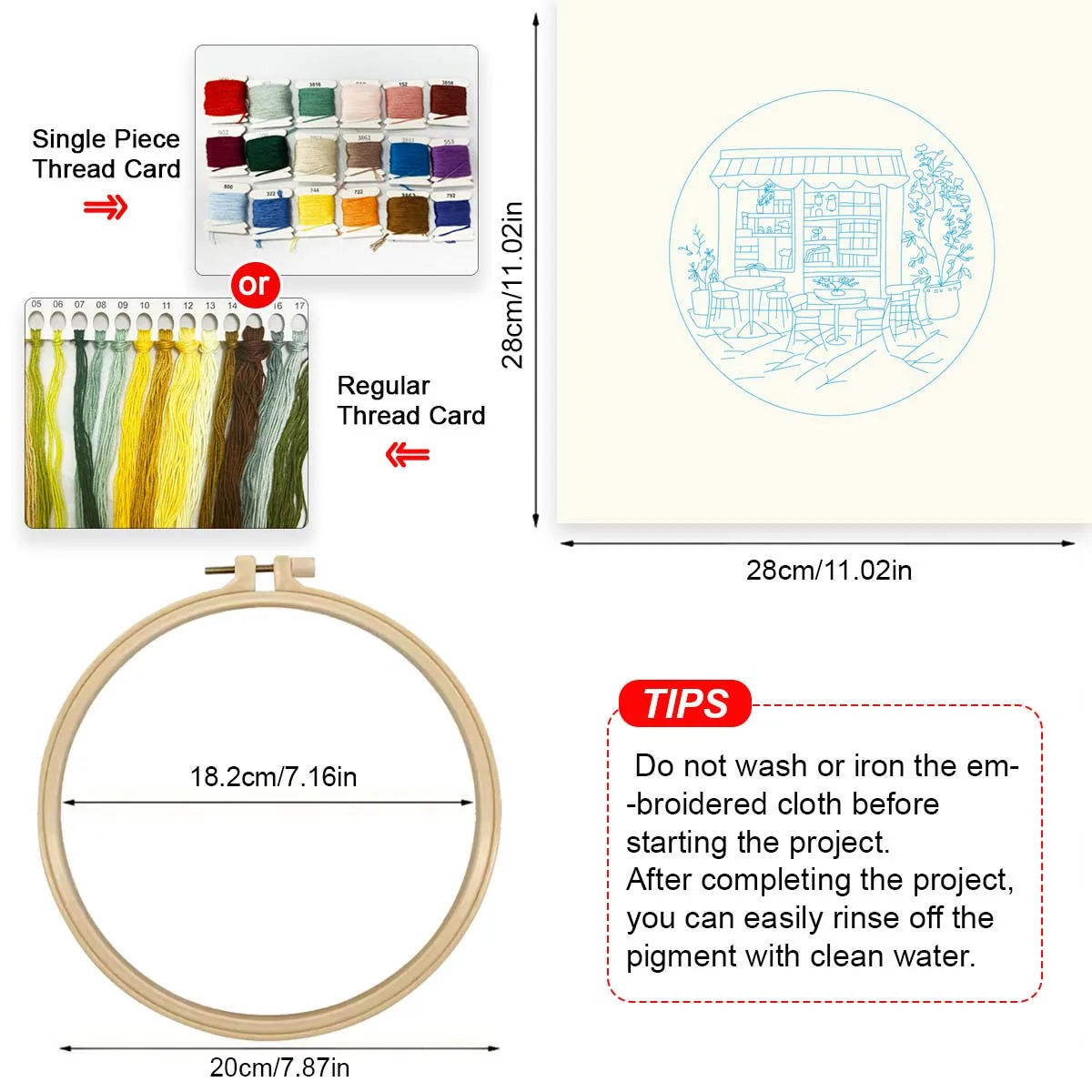 Coffee Shop Stickerei Starter Kit DIY Kreuzstich Set für Anfänger gedruckt Nähen Kunst Handwerk Malerei Home Decor Nadel Kunst – Detail 3