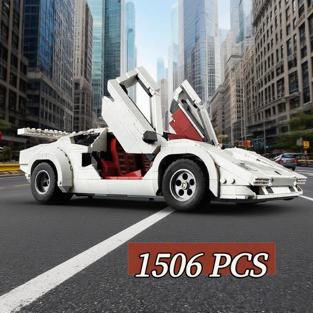 Spot 1506 pieces of Countach 5000 building blocks super racing model classic collection toys Christmas boys birthday gifts