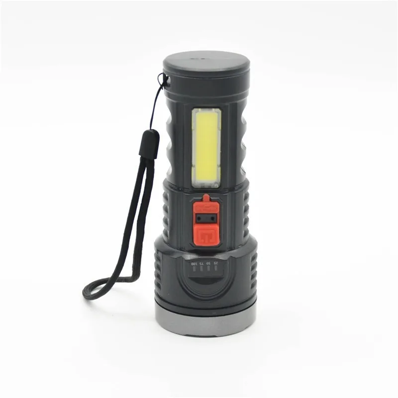 Outdoor Portable LED Flashlight: Super Bright Rechargeable, COB Side Light, Long-Lasting Searchlight for Home Emergency