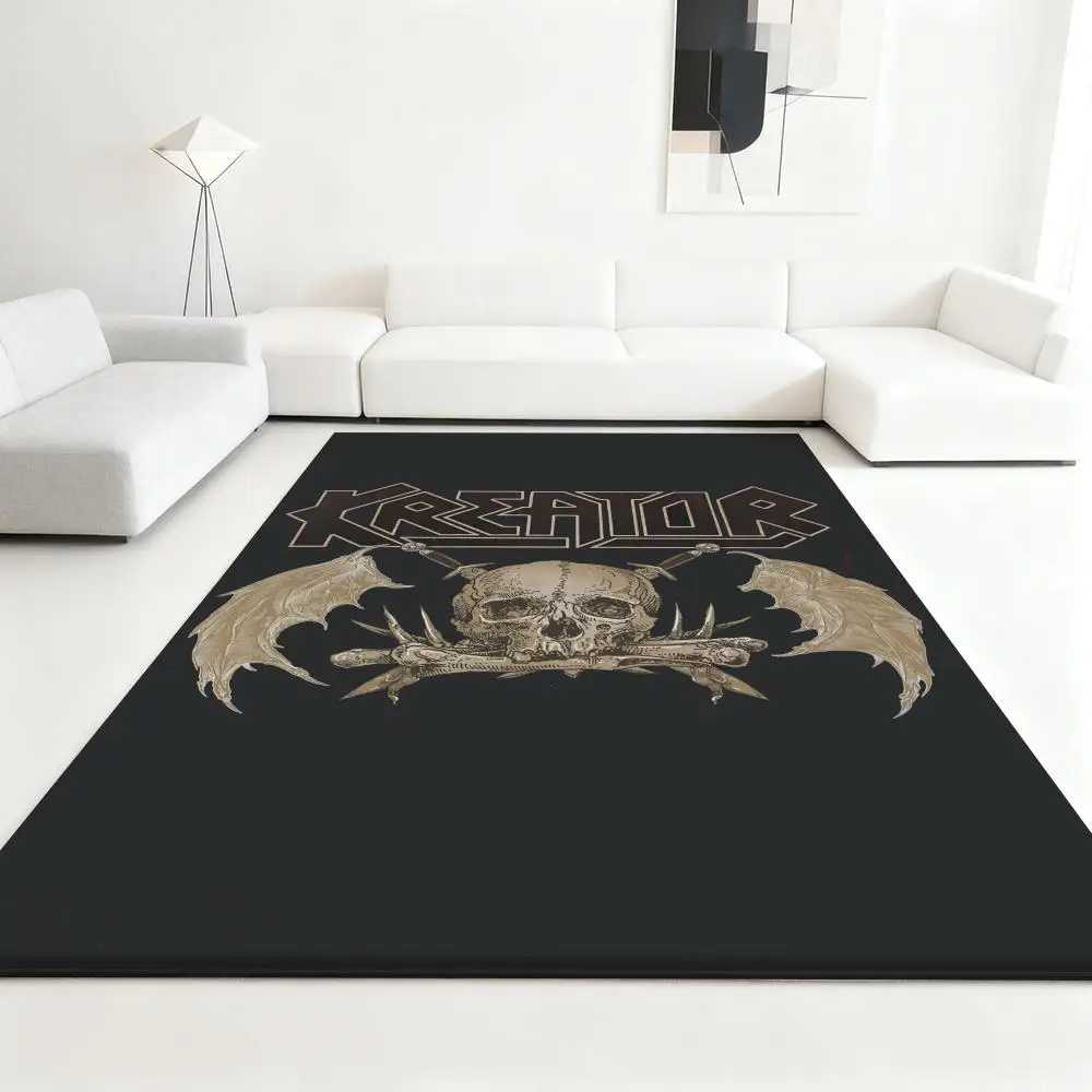

cool Rock Band-K-Kreators Floor Mat Soft Thickened Absorbent Non-Slip Bedroom Living Room Door Mat Home Decor Flannel Rugs