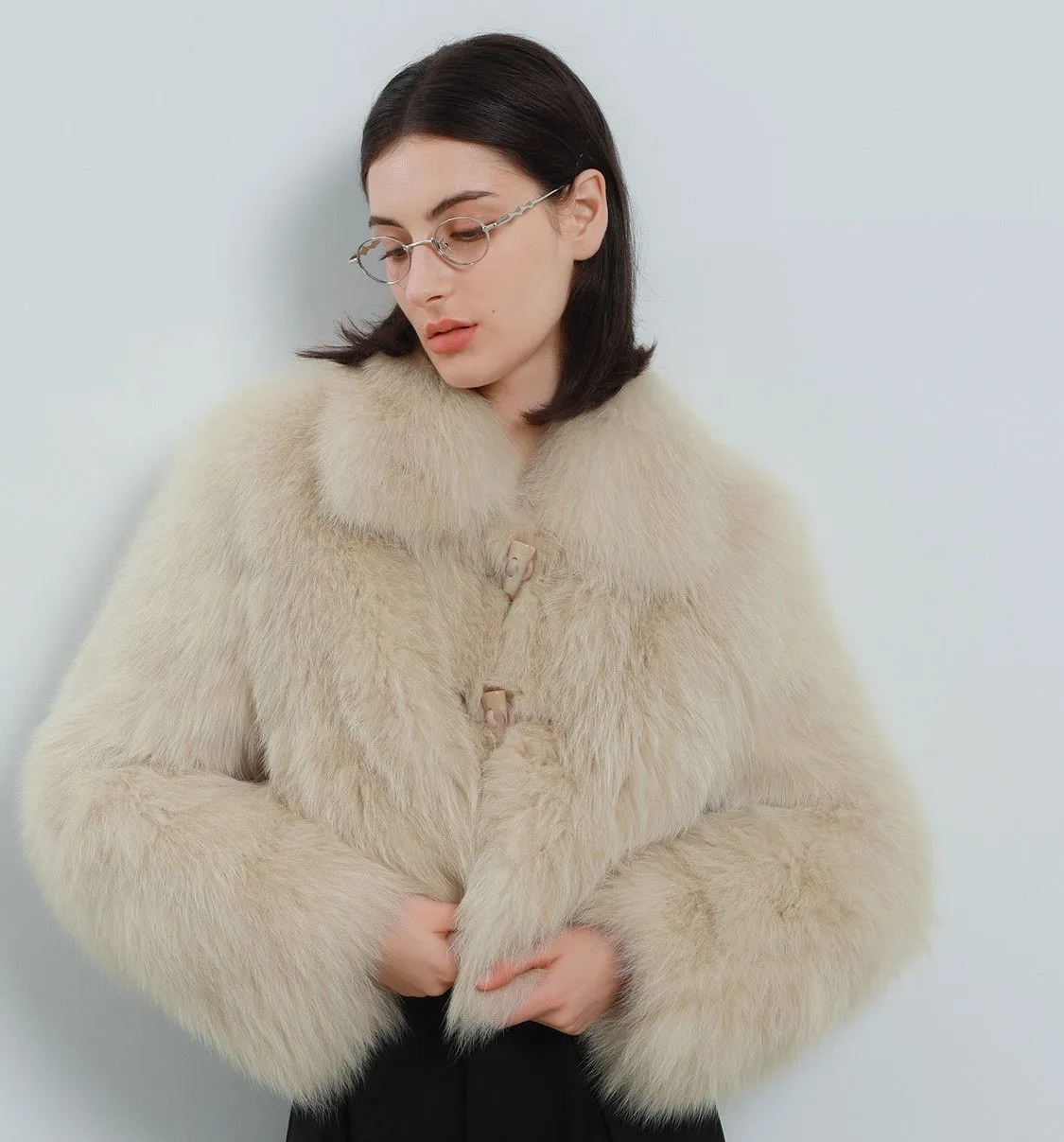 Kunstpelz-Maximantel, Mäntel für Damen, gerippt, O-Ausschnitt, Braut, Großmutter, Steampunk, hohler Farbverlauf, modern, Distressed-Nische, zart, trendig