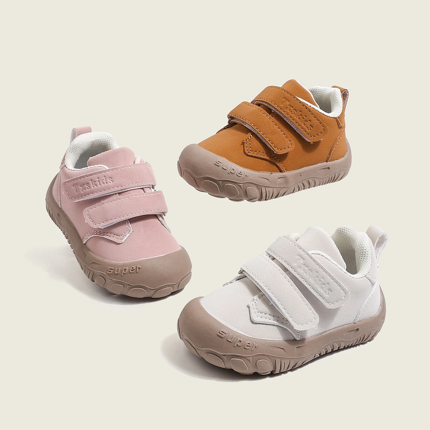 Kids'Casual Shoes Toddler Fashion Autumn Flat Shoes For Baby Anti-slip Breathable Soft Bottom White Pink Shoes Size 16-26