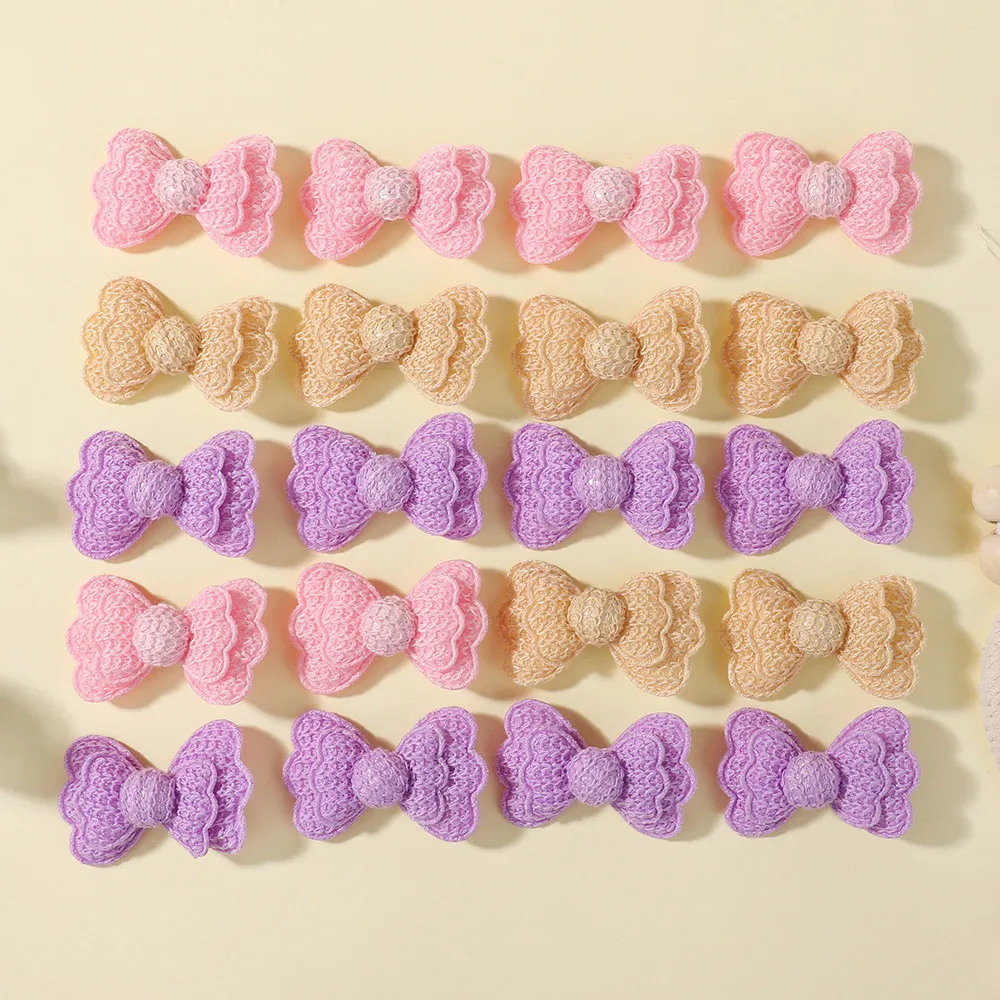 20 Stück zufällige Farbe Bögen Haarspangen für süße Mädchen handgemachte Cord Haarnadel Haarspangen neue Kopfbedeckung Kinder Haarschmuck Geschenk