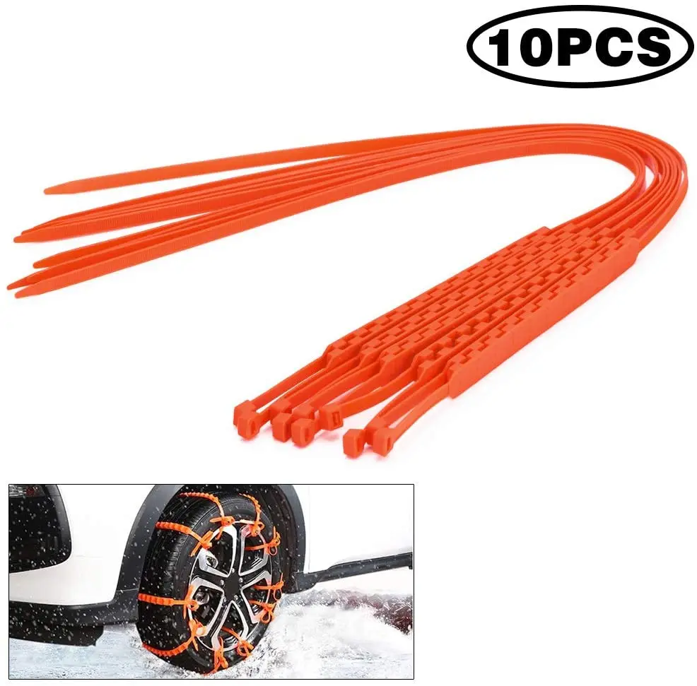 

10Pcs/set Anti Skid Snow Chains Car Winter Tire Wheels Chains Winter Outdoor Snow Tire Emergency Anti-Skid Chains 93.5x2cm