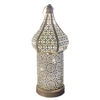 Hollow Retro Lantern Moroccan Boho Hollow-Carved Cordless Portable Desk Lamp Romantic Atmosphere Light for Home Decor