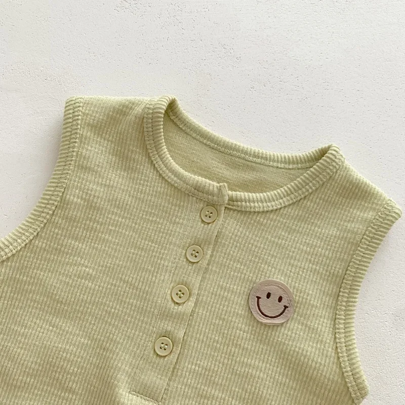 2024 Summer Baby Romper 0-24Months Newborn Boy Girl Solid Color Sleeveless Cotton Bodysuit Playsuit Outfits One-Pieces Clothes