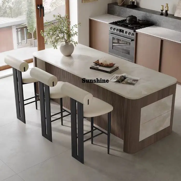 Nordic Luxury Modern Leather Wooden Bar Stool Walnut Industrial Bar Stools Counter Height High Bar Chairs for Restaurant