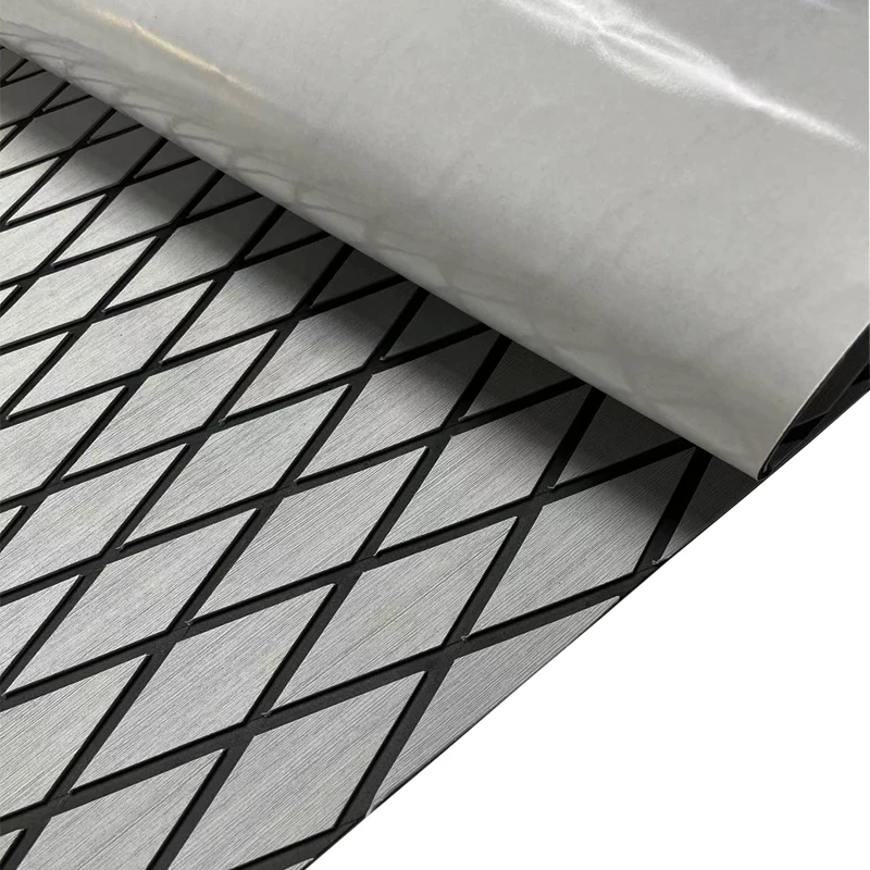 1900*350*6 مللي متر إيفا قارب التزيين ورقة الأرضيات البحرية المضادة للانزلاق وسادة مع المعين الماس نمط ذاتية اللصق لوح التزلج الجر